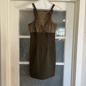Cache Olive Satin Slip Dress